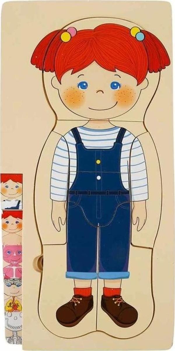 Nessiworld  Woody Oyna Öğren Katmanlı İnsan Vücudu Ahşap Puzzle 4 x 7 Parça - Image 1