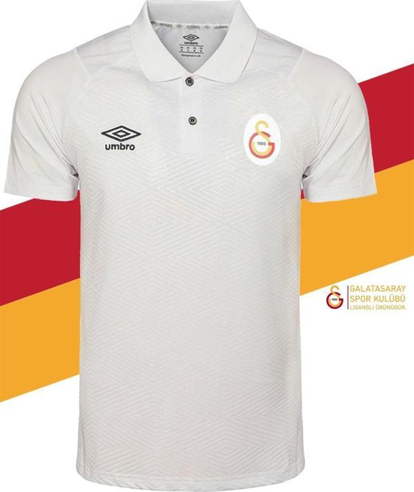 Galatasaray Orijinal Lisanslı Polo Yaka Beyaz T-Shirt - Image 1