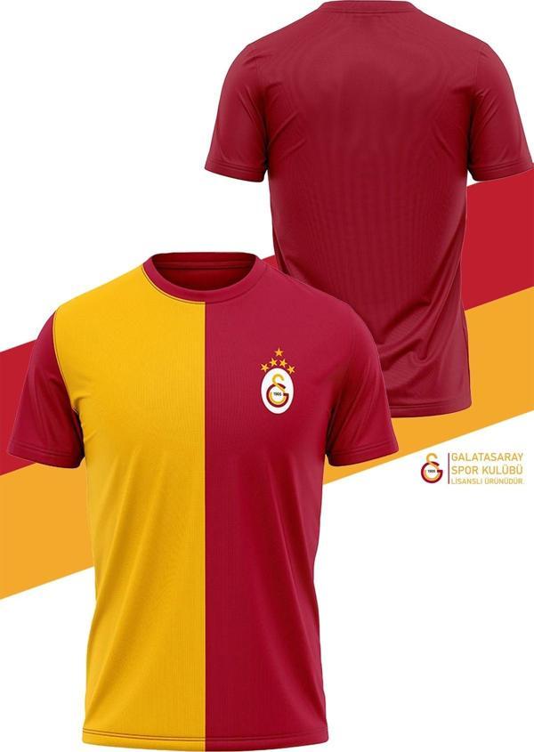 Galatasaray Orijinal Lisanslı 5 Yıldızlı Sarı Kırmızı Erkek T-Shirt - Image 1