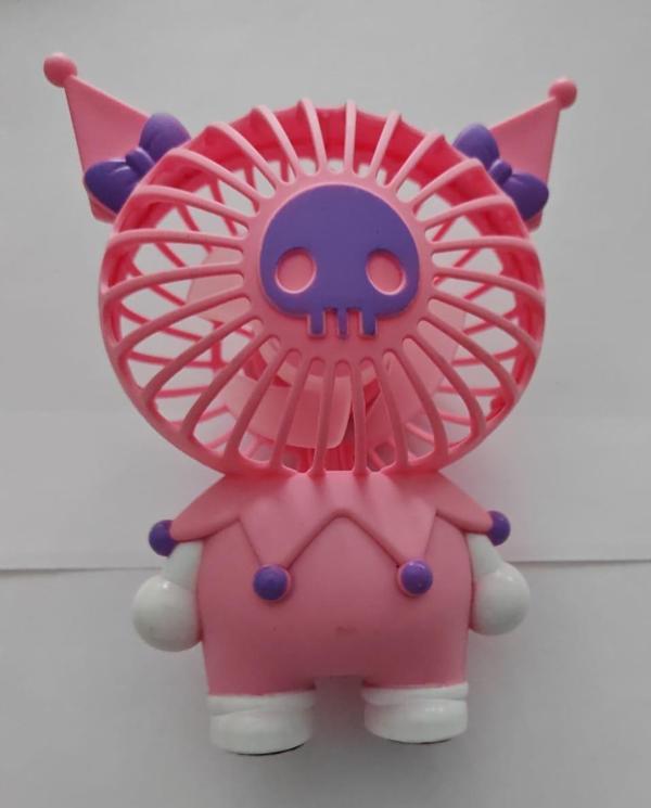 Mini El Fanı Şarjlı Telefon Tutuculu  Kuromi  Figürlü 2 Kademeli Taşınabilir Vantilatör Masa El Tipi Serinletici Soğutuc - Image 1