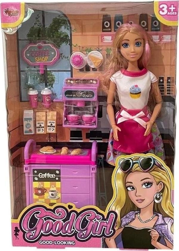 Eğitici Çocuk Oyuncak WG66748 Vardem Kutulu   Kafe İşleten Bebek Set 11,5 inç - Image 1