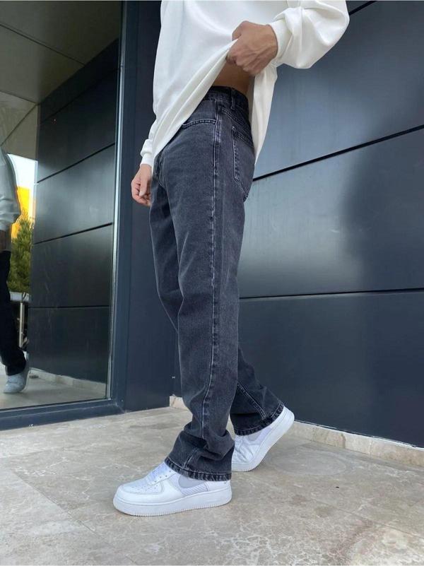 Erkek Koyu Füme Baggy Pantolon - Image 1