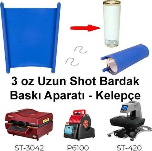 3 oz Uzun Shot (Tekila ) Bardağı Baskı Aparatı - P6100 Uyumlu - Image 1