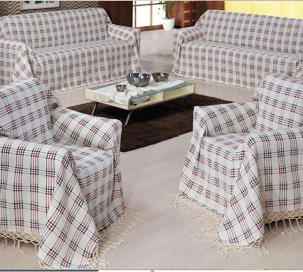 Abnturk Denizli Buldan Bezinden 1 Adet Koltuk Örtüsü 180X230Cm Çok Amaçlı Pamuklu Çekyat Için Kalın Örtü - Image 1