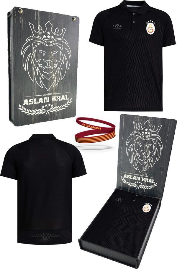 Galatasaray Orijinal Lisanslı 5 Yıldızlı Polo Yaka Siyah T-Shirt + Bileklik Set Hediyeli - Image 1