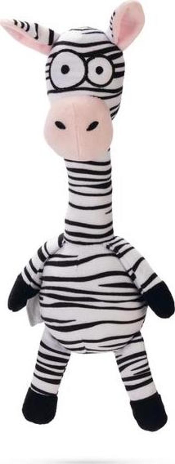 Beeztees Köpek Oyuncağı, Sesli, Zebra, Peluş, Siyah/Beyaz, 33x10x9cm - Image 1