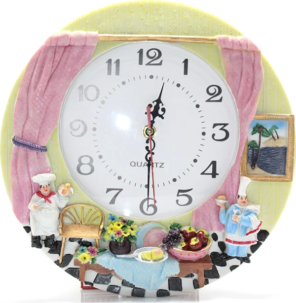 Duvara Asmalı Aşcı Tasarımlı Polyester Saat Alk1538 - Image 1