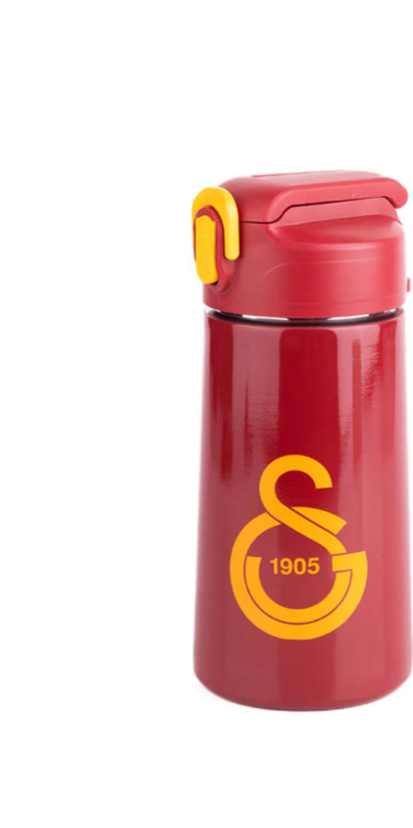Galatasaray Lisanslı Logolu Pipetli Çelik Matara 500ML - Image 1