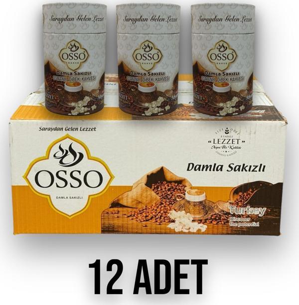Osso 12'li Silindirli Damla Sakızlı Osmanlı Dibek Kahvesi(12X200=2400gr) - Image 1