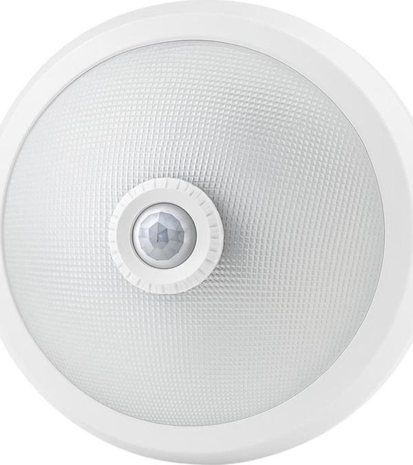 Ayt Ledx AL-S205 E27 Çift Duylu Hareket Sensörlü Beyaz Cam Tavan Armatür 300X300x90mm - Image 1