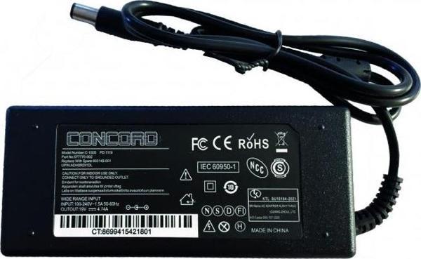 PdaTeknoloji Concord 19.5V HP/Compaq Notebook Şarj Adaptörü C-1505 - Siyah - Image 1
