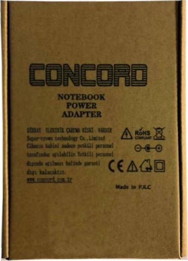 PdaTeknoloji Concord 19V Acer Notebook Şarj Adaptörü C-1501 - Siyah - Image 1