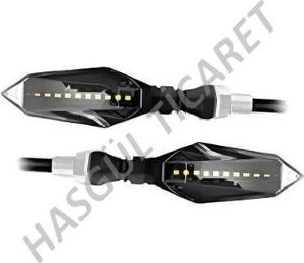 Hsgl Motorsiklet Led Yıldırım Sarı Sinyal  Model Kayar aks 08 05 İkili su gecirmez  - Image 1