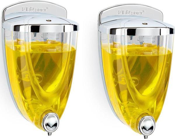 Duvara monteli 2 li flosoft sıvı sabunluk krom kaplama 650 ml. - Image 1