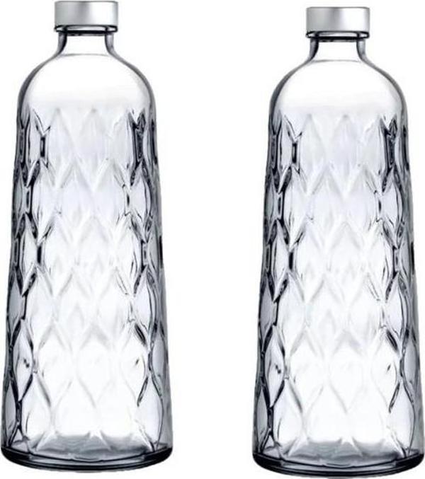 Paşabahçe leafy su şişesi - 2 li metal kapaklı su sişesi sürahi 1035cc - Image 1
