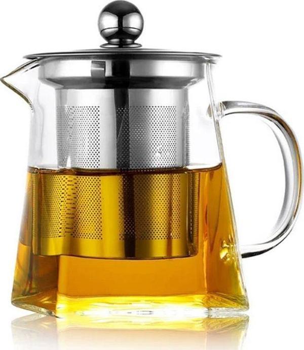 550 ml. Kare Cam Çaydanlık - Şeffaf - Image 1
