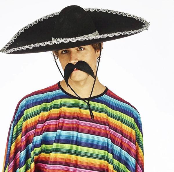 Sombrero Meksika Şapkası Gümüş Şeritli Yetişkin Boy - Image 1