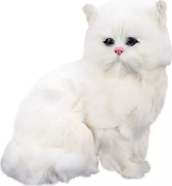  Gerçekçi Simülasyon Kedi Oyuncak - Beyaz  - Image 1