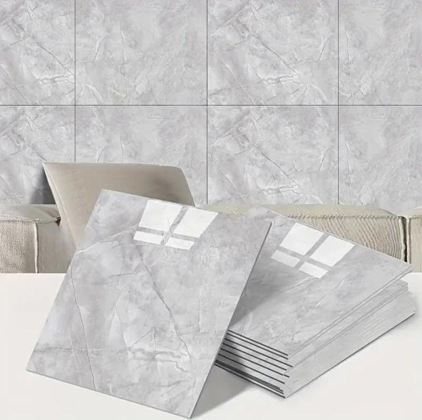 Gri Mermer Desen Duvar Sticker (30x30) - Image 1