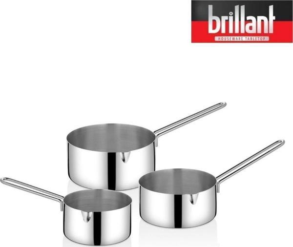 Alkaid 3'lü Çelik Set Sütlük-Sosluk 16/18/20 cm - Image 1