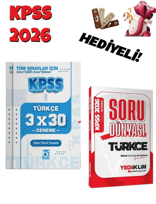 2026 KPSS Türkçe Soru Dünyası ve Deneme Seti 2 Kitap Bigelio ve Yediiklim Yayınları - Bi bigelio - Image 1