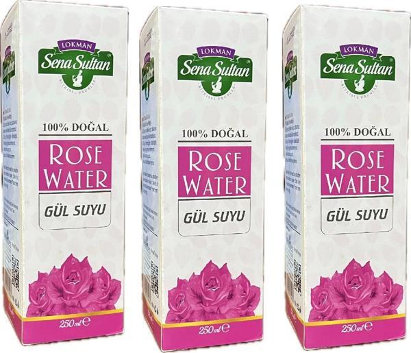 Doğal Gül Suyu (100% distilled Rose Water) gıdaya uygun 250 ml, 3Adet - Image 1