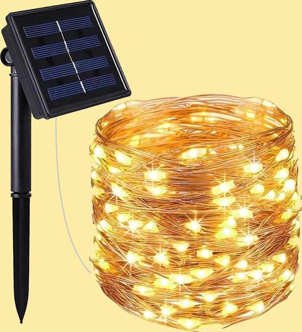 Güneş Enerjili 200 LED Dış Mekan Aydınlatma Şeridi - Image 1
