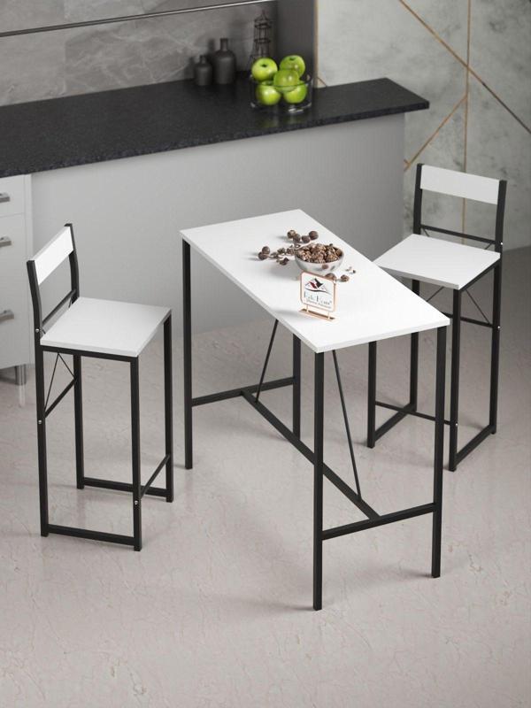 Retodesign Beyaz Good Bar Masa Takımı 1651B - Image 1