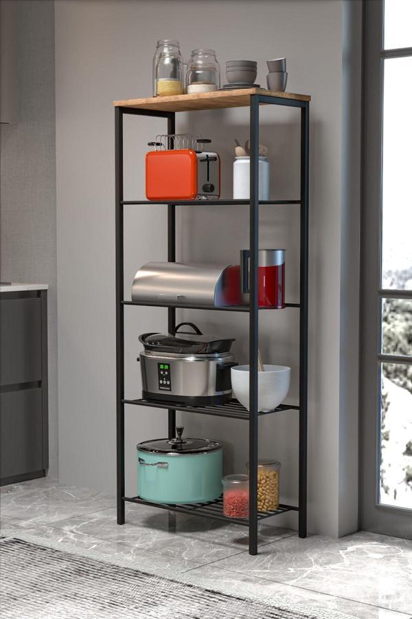 Retodesign Siyah 63/30 Çok Amaçlı Raf, Mutfak Rafı , Banyo Düzenleyici Raf 1892S - Image 1