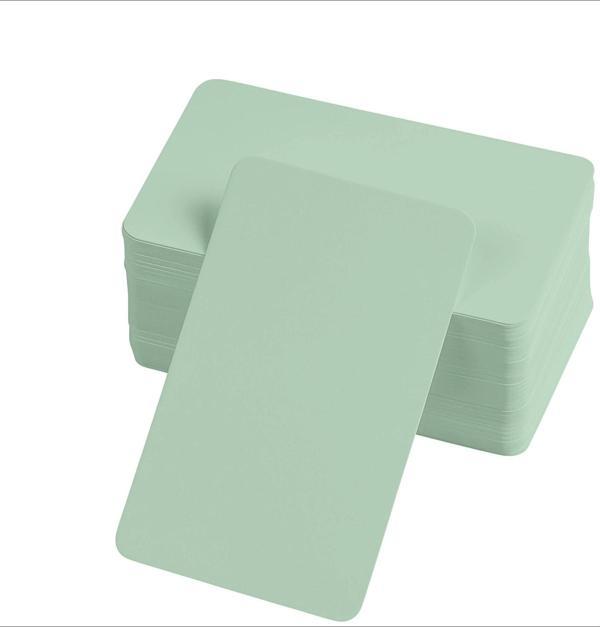 Boş Kelime Kartları 5x8 cm - 50 Adet Oval Kenarlı | Tabu & Not Kartları - Yeşil - Image 1