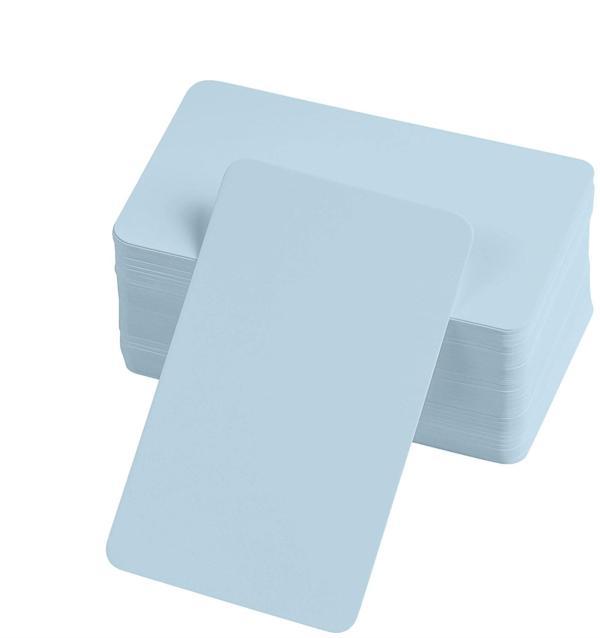 Boş Kelime Kartları 5x8 cm - 50 Adet Oval Kenarlı | Tabu & Not Kartları - Mavi - Image 1