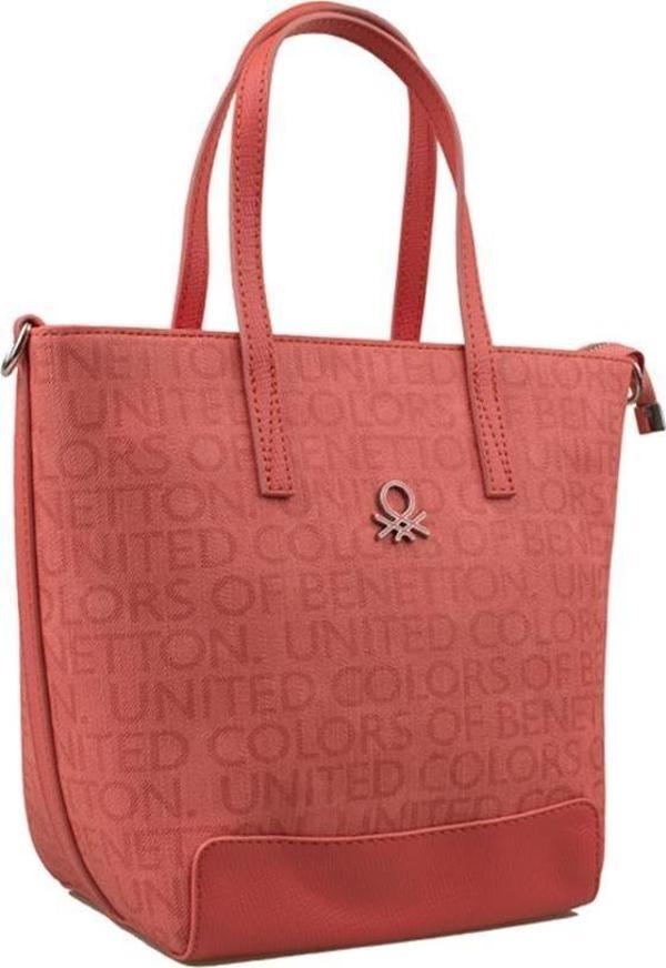 Benetton Mercan Monogram Eskitme Kadın El Çantası BNT 1331 - Image 1