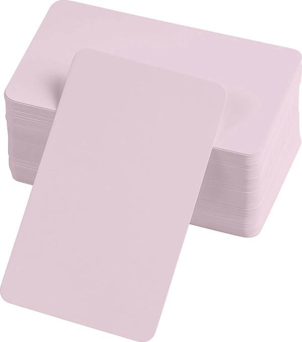 Boş Kelime Kartları 5x8 cm - 50 Adet Oval Kenarlı | Tabu & Not Kartları - Pembe - Image 1