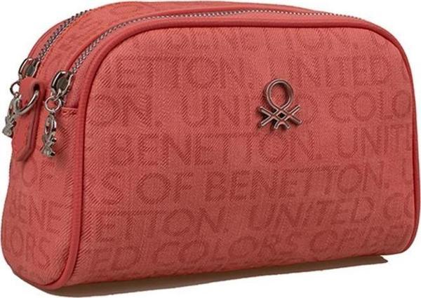 Benetton Mercan Monogram Eskitme Kadın Çapraz Çanta BNT 1278 - Image 1