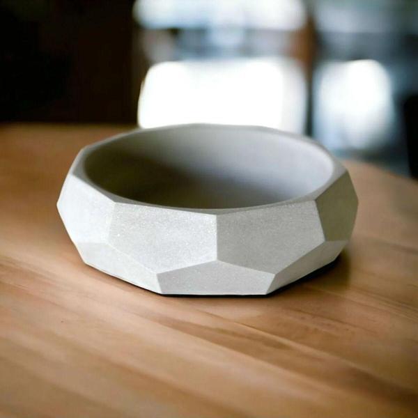 Doğa Garden Geometrik Beton Bonsai Ve Aranjman Saksısı Açık Renk - Image 1