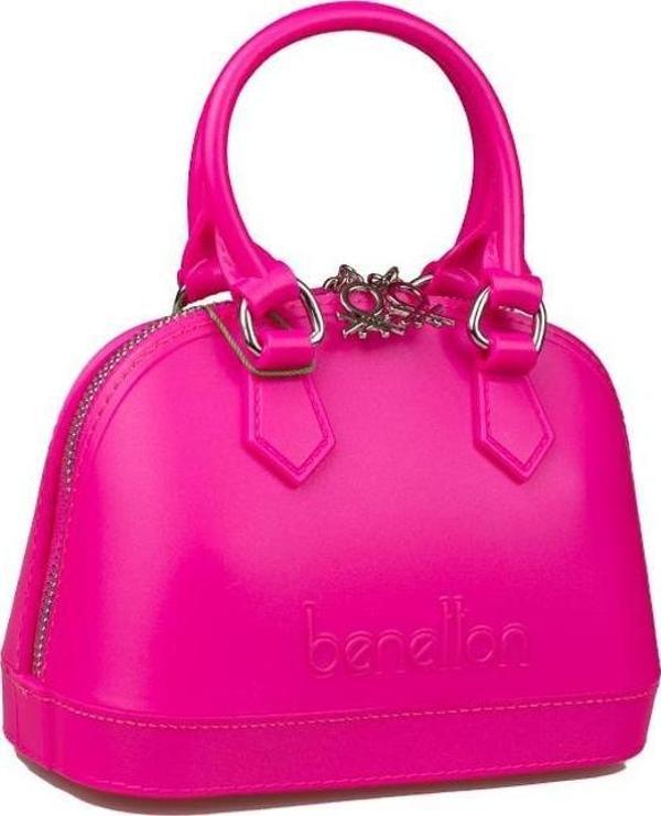Benetton Fuşya Mini Boy Melissa Kadın El Çantası BNT 1449 - Image 1