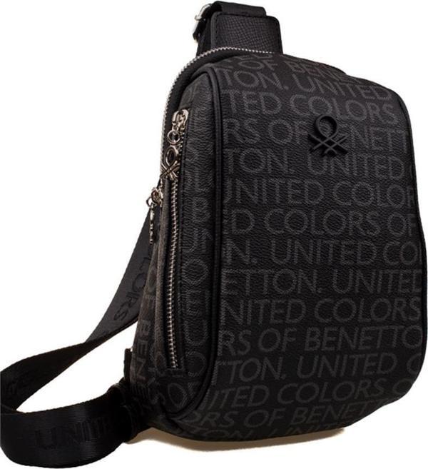 Benetton Siyah Monogram Kadın Vücut Çantası BNT 952 - Image 1