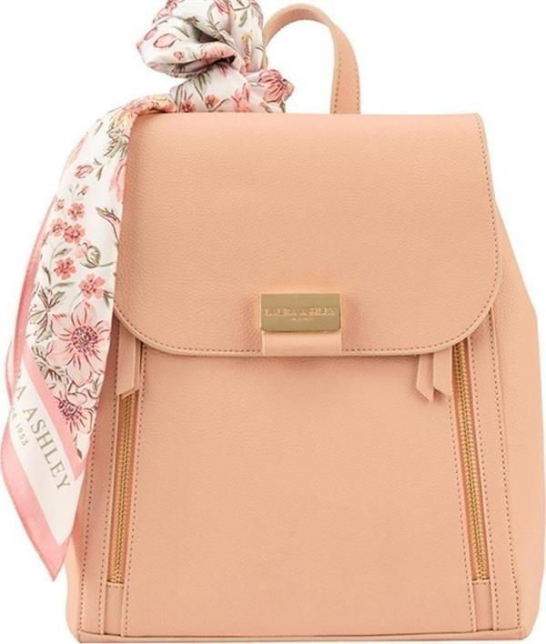 Laura Ashley Pembe Büyük Boy Kadın Şal Detaylı Sırt Çantası - Image 1