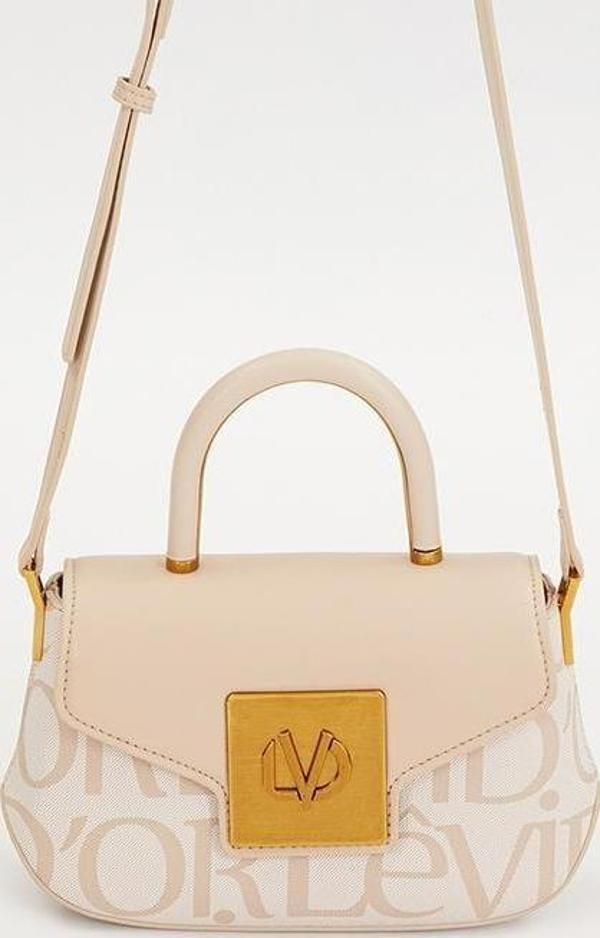 Levidor Krem Lisans Baskılı Kadın Casual El Çantası - Image 1
