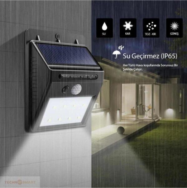 Hareket Sensörlü Solar Dış Mekan Lambası - Image 1