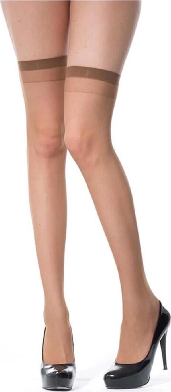 Kadın Diz Üstü Çorap 24 lü 20 Den İnce Mat Burnu Takviyeli Lastikli  Müjde  -  - Image 1