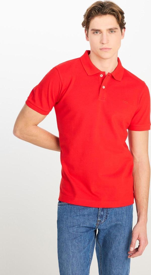 Lee Erkek Regular Fit %100 Pamuk Polo Yaka Kırmızı T-Shirt - L211810512 - Image 1