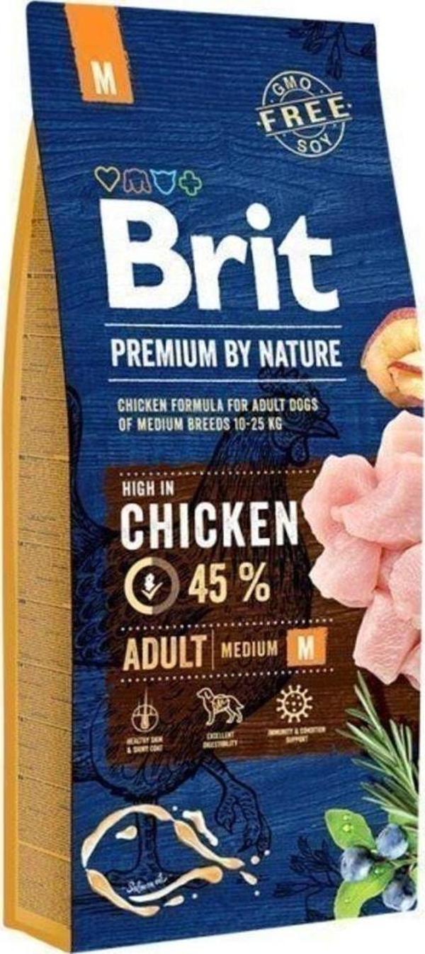 Brit Premium Nature Orta Irk Tavuklu Yetişkin Köpek Maması 15 Kg - Image 1