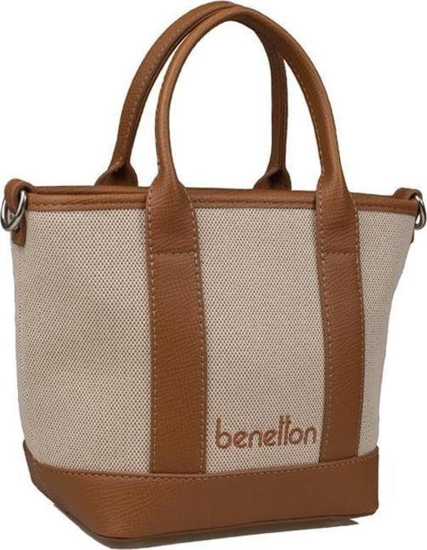 Benetton Taba Kadın Cotton Hasır El Çantası BNT 1539 - Image 1