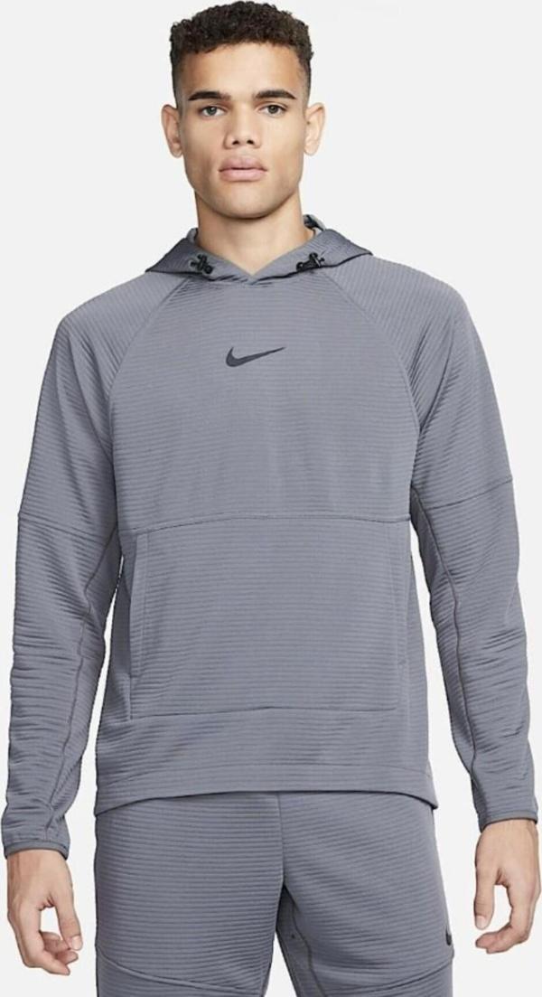 Nike Dri-FIT Fleece Fitness Erkek Gri Kapüşonlu Sweatshirt - Image 1