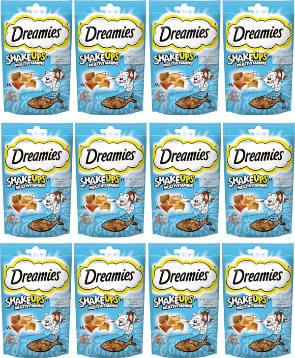Dreamies Shake Ups Multivitamin Deniz Ürünleri Kedi Ödülleri 55g x 12 Adet - Image 1