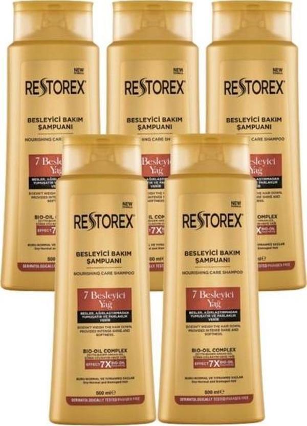 Restorex Bakım Şampuanı 7 Besleyici Yağ 500 ml 5 Adet 7 Besleyici Yağ 500 - Image 1