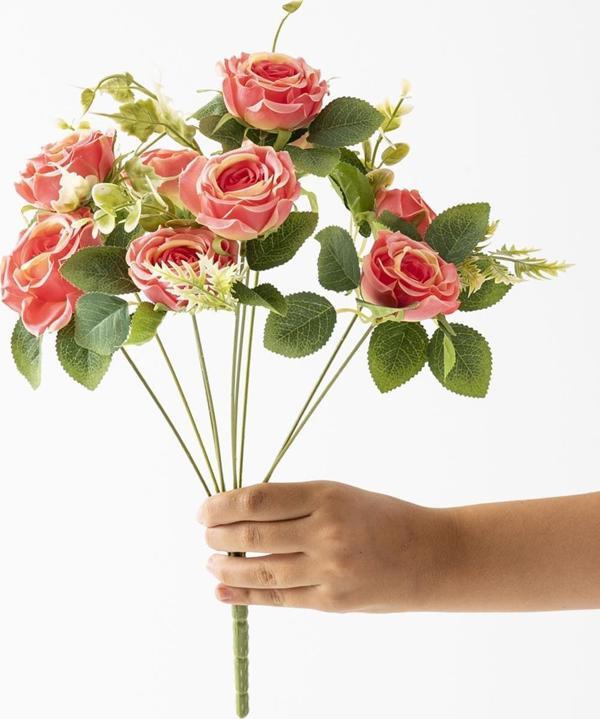 Yapay Gül Demeti 9 Dallı Koyu Pembe - Image 1