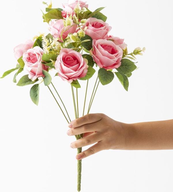 Yapay Gül Demeti 9 Dallı Pembe - Image 1