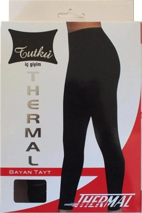 Tutku Kadın Siyah Thermal Tayt - Image 1